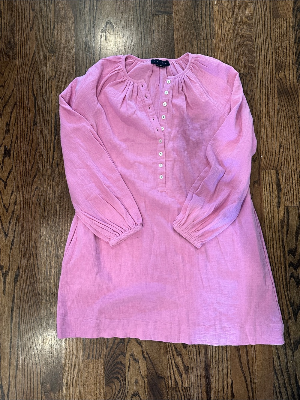 Hatch maternity Pink Button-Front Gauze Tunic